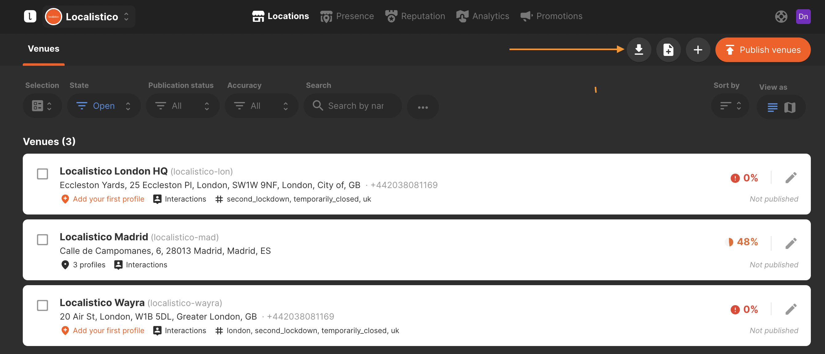 How To Export My Locations 